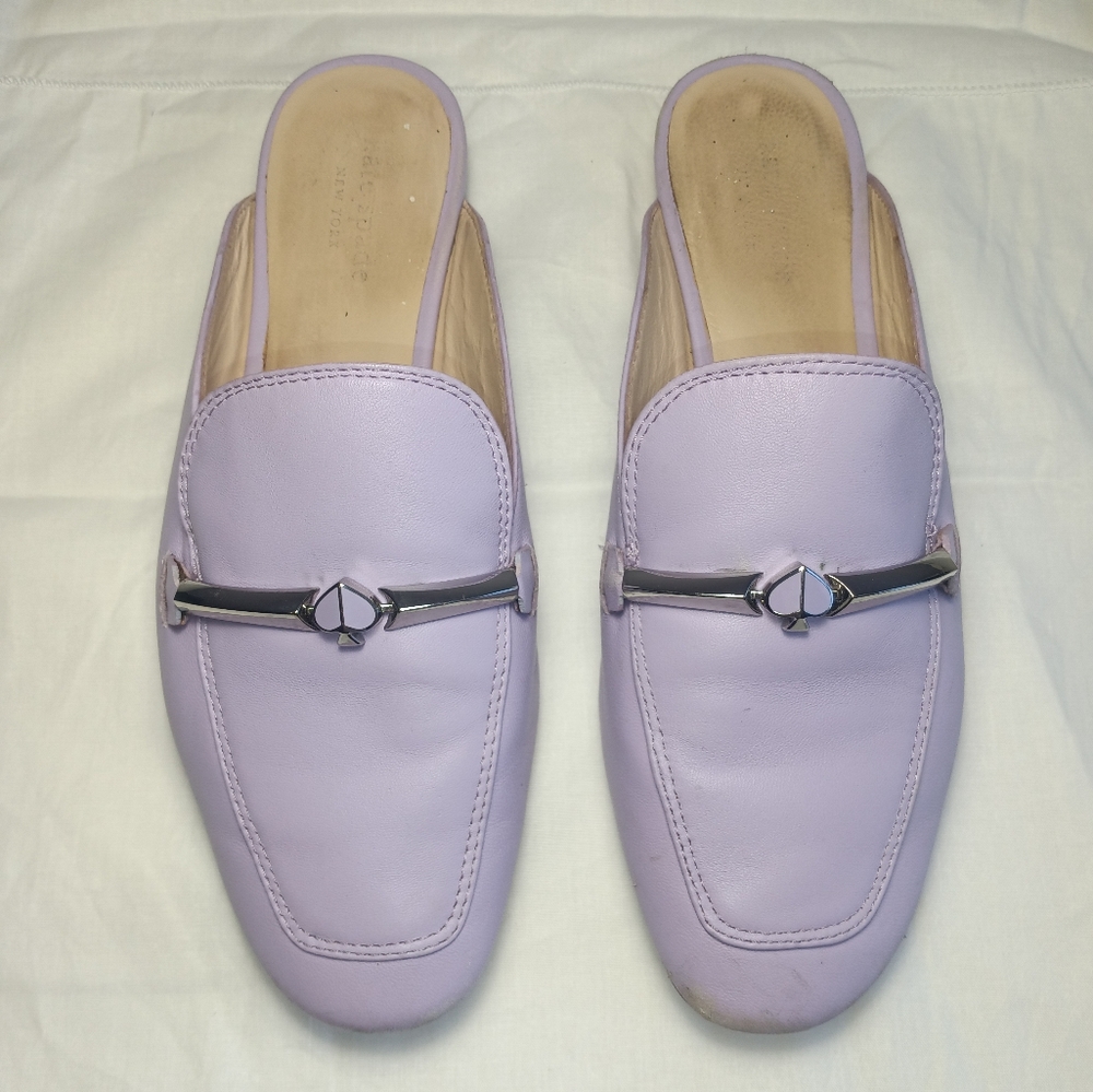 KATE SPADE NY LANA MULES LILAC LEATHER SZ 7.5